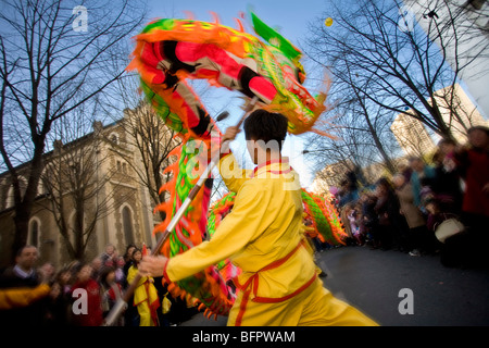 CHINESISCH NEUJAHR, CHINATOWN, PARIS Stockfoto