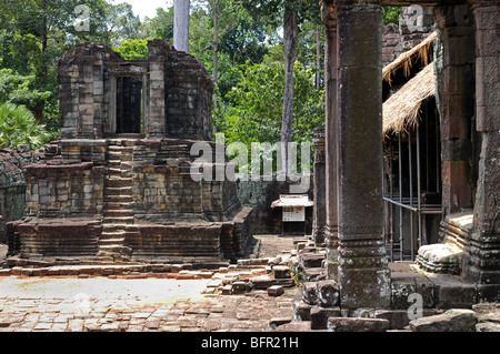 Der Bayon eine bekannte Khmer-Tempel, Teil der berühmten Angkor Wat Tempel-Komplex nahe der kambodschanischen Stadt Siem Reap Stockfoto