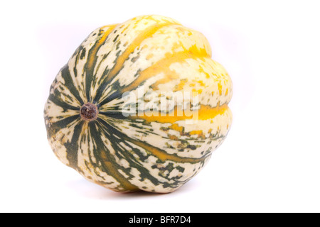 Jazzige Harlequin Squash auf weißen Hintergrund isoliert. Stockfoto