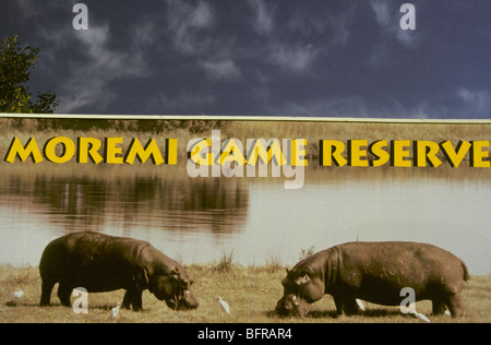 Plakatwerbung das Moremi Game Reserve Stockfoto