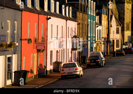 bunten Reihenhäuser, Häuser, Tobermory, Isle of Mull, Schottland Stockfoto