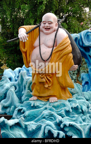 Lachende Fat Buddha Statue, Tiger Balm Garden oder Tiger Balm Gardens Freizeitpark, Singapur Stockfoto