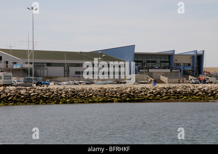 Weymouth & Portland National Sailing Academy Gebäude Gastgeber für die Olympischen Spiele 2012 in London-Segel-events Stockfoto