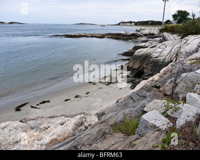 Strand an der Mündung des Kennebec River am Fort Popham in der Nähe von Phippsburg Maine ME USA Stockfoto