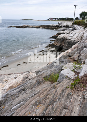 Strand an der Mündung des Kennebec River am Fort Popham in der Nähe von Phippsburg Maine ME USA Stockfoto