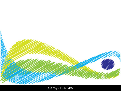 Kurvige naturfarbenen skizzierten Hintergrund Wellen Stockfoto