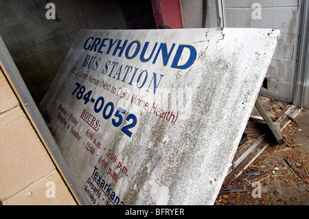 Alten Greyhound Bus Zeichen, Paris, Texas Stockfoto