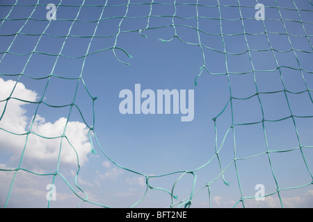 Loch im Fußball Netto Stockfoto