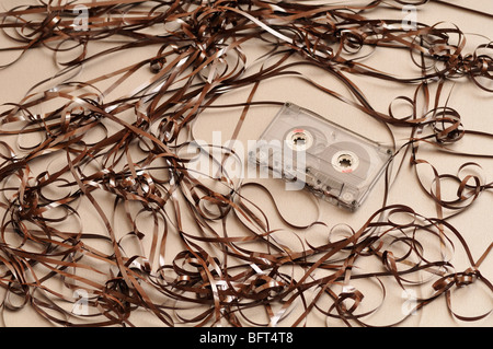 Unspooled Kassette Stockfoto