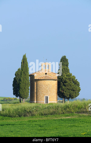 Capella di Vitaleta, Val d ' Orcia, Toskana, Italien Stockfoto