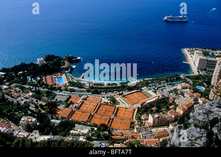 Hotel Monte Carlo Bay Resort und dem Tennis Countryclub von Monaco Stockfoto