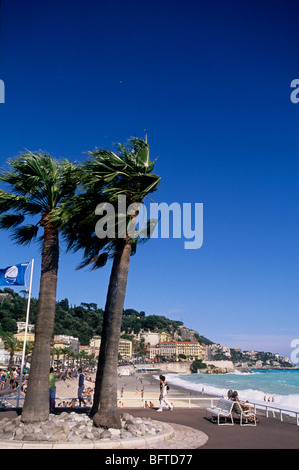 Stürmischem Wetter an der Promenade des Anglais Stockfoto