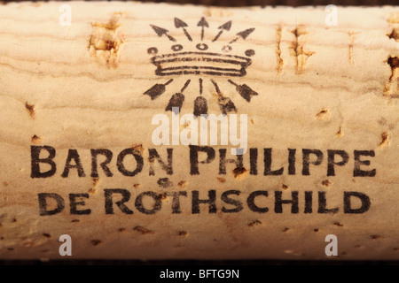 Baron Philippe de Rothschild Wein Korken Stockfoto