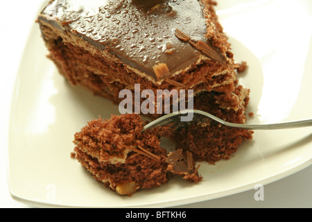 Chocolate Fudge Torte Kuchen Stockfoto
