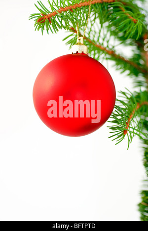 Rot Weihnachten Kugel hängen Stockfoto