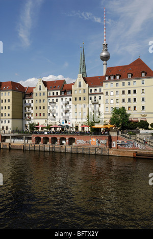 Berlin. Deutschland. Nikolaiviertel Nikolaiviertel, rekonstruierten mittelalterlichen Herzen von Berlin. Stockfoto