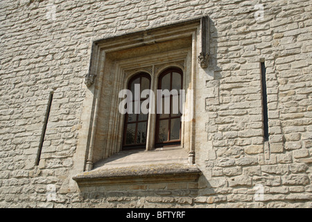 Alte Fenster auf Schloss Bouchout an der National Botanic Garden von Belgien bei Meise (bei Brüssel) in Flämisch-Brabant, Belgien. Stockfoto