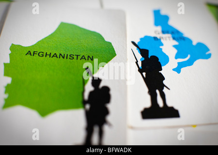 Die Afghanistan-Karte in das klassische Brettspiel "Risiko" Stockfoto