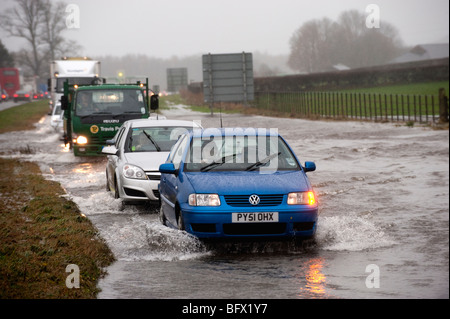 Straßen überflutet in Cumbria, November 2009 Stockfoto