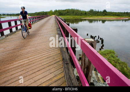 Radfahrer auf dem Bund-Trail, die Ost-West läuft die Länge von Prince Edward Island Stockfoto