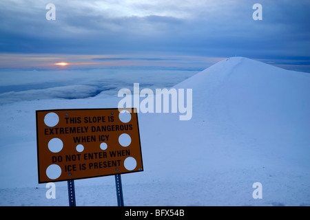 Morgendämmerung auf Mauna Kea Vulkan, der höchste Punkt in Hawaii, 13796', The Big Island von Hawaii Stockfoto