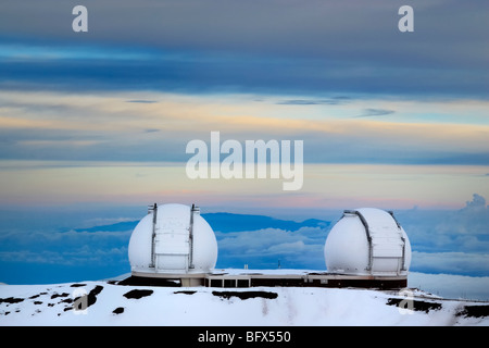 Morgendämmerung auf Mauna Kea Vulkan, der höchste Punkt in Hawaii, 13796', The Big Island von Hawaii Stockfoto