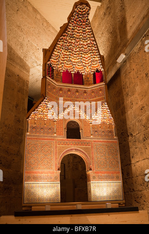 Modell der Kuppel, Halle der beiden Schwestern, Gericht der Löwen, Alhambra, Granada, Spanien Stockfoto