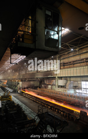 Geschmolzene Kochplatte Stahl, gerollt in Shanghai Baosteel Fabrik. 20. Oktober 2009 Stockfoto