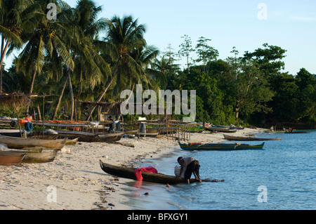 Strandszene, Kei Kecil (Kai Inselchen), Teil von den Molukken, Indonesien. Stockfoto