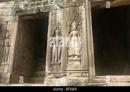 Bas-Reliefs auf der Bayon-Tempel in Angkor Wat in Kambodscha Stockfoto