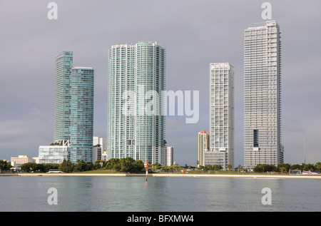 Wolkenkratzer in der Innenstadt von Miami, Florida Stockfoto