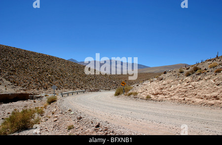 Feldweg durch die Atacama Wüste, Chile Stockfoto
