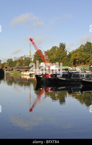 Winkwell Dock am Grand Union Canal, Hertfordshire, UK. Stockfoto