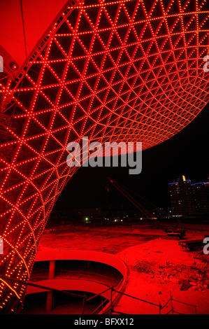 Lichter im Pavillon über dem Haupteingang zur Expo 2010 in Shanghai.15-Oct-2009 getestet Stockfoto