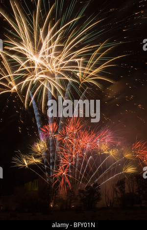 Kenilworth Castle jährliche Feuerwerk Stockfoto