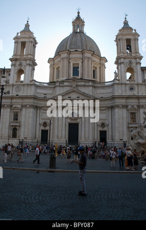 Basilika Kirche von Sant'Agnese in Agone auf der Piazza Navona, Rom Stockfoto