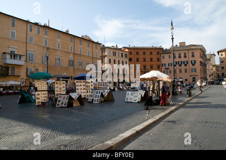 Künstler, Maler auf der Piazza Navona in Rom Stockfoto