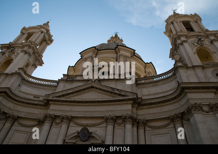 Basilika Kirche von Sant'Agnese in Agone auf der Piazza Navona, Rom Stockfoto