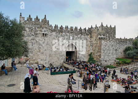 Damaskus-Tor, Jerusalem Stockfoto