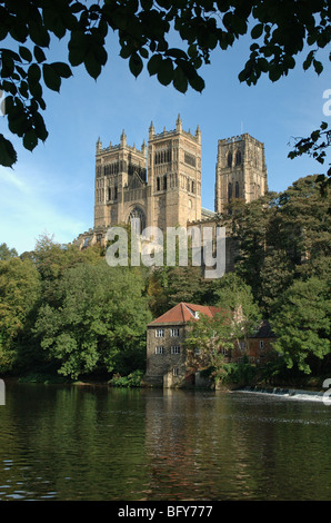 Kathedrale von Durham und den Fluss zu tragen, Durham, England, UK Stockfoto
