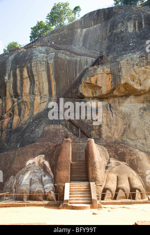 Sigiriya, Sri Lanka. Die Löwenpranke. Stockfoto