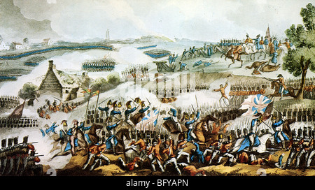Schlacht von WATERLOO 1815 - die Aktion um Quatre Bras Stockfoto