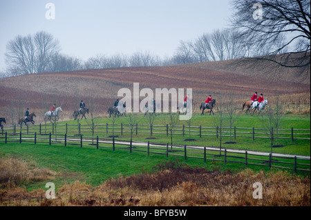 Fuchsjagd, Segen der Hunde, Elkridge Harford Hunt club Stockfoto