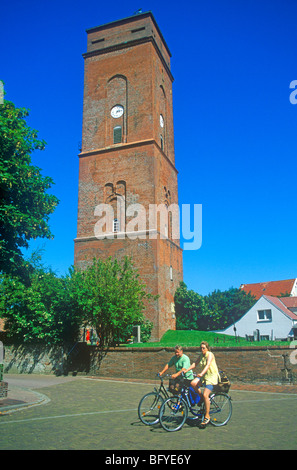 Alter Leuchtturm, Stadt Borkum, Insel Borkum, Ostfriesland, Niedersachsen, Norddeutschland Stockfoto