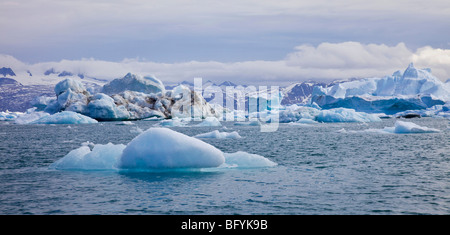 Eisberge im Sermilik Fjord, Ammassalik Bezirk, Ostgrönland, Grönland, Dänemark Stockfoto