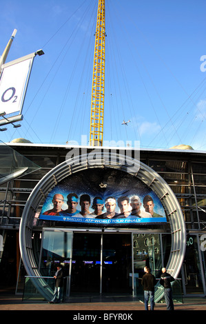 Eingang zum 02 Arena, Canary Wharf, London Borough of Tower Hamlets, London, England, Vereinigtes Königreich Stockfoto