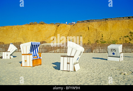 Red Cliff in der Nähe von Kampen, Sylt, Insel, Meer, Nordfriesland, Schleswig-Holstein, Norddeutschland Stockfoto