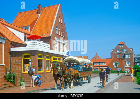 Zentrum der Insel Juist, Ostfriesland, Niedersachsen, Deutschland Stockfoto