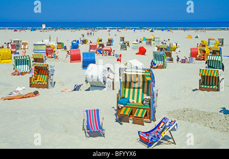 Strand auf der Insel Juist, Ostfriesland, Niedersachsen, Deutschland Stockfoto