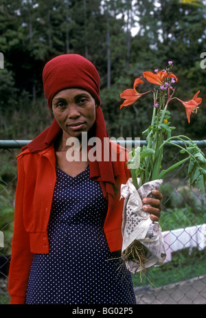 1, 1, jamaikanische Frau, Jamaika, Frau, erwachsene Frau, Albert Town, Cockpit Country, Blue Mountains, Jamaika Stockfoto